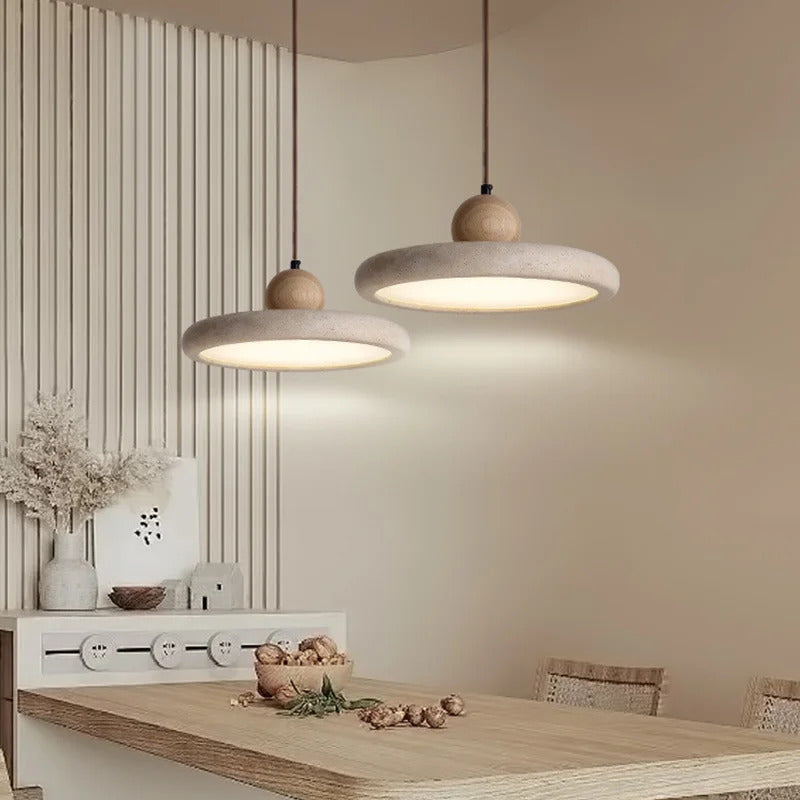 Japanese Style Yellow Cave Stone Pendant Light Wabi Style Restaurant Chandelier