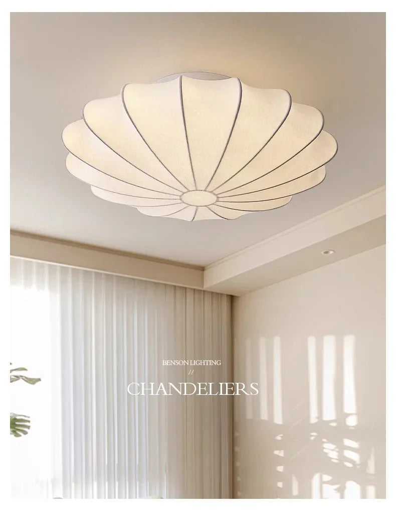 Wabi Sabi Silk Ceiling Lamps Living Room Bar Home Decor Lighting