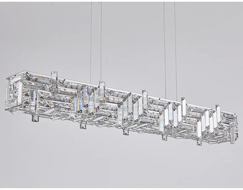 Modern crystal long strip chandelier Luxury Gold  Kitchen island Pendant lamp