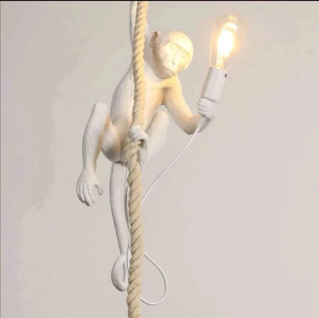Resin chameleon pendant light Retro Hemp Rope Monkey Pendant Lamp
