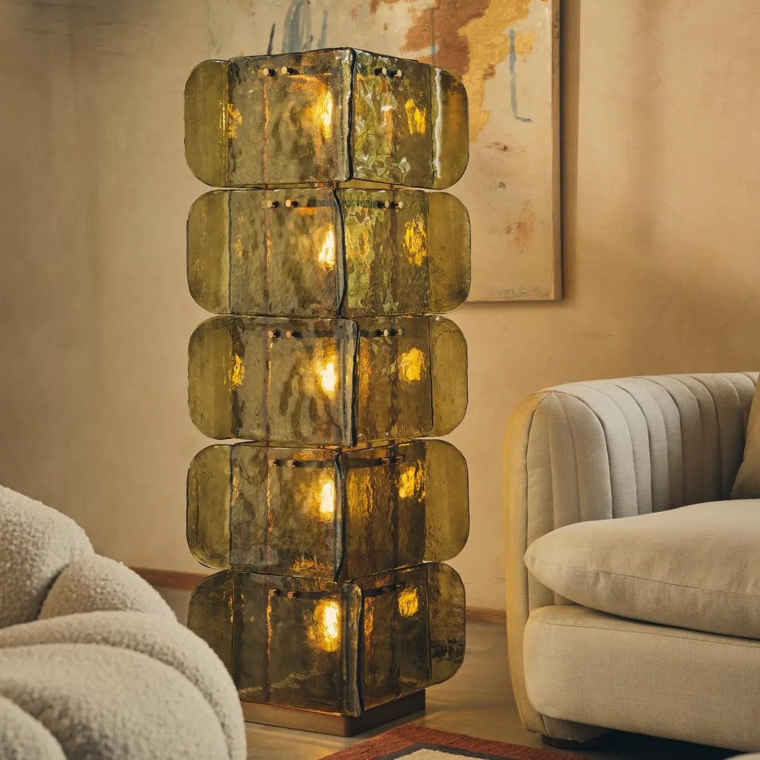 Lush Glass Tower Floor Lamp