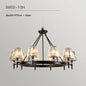 Retro Matte Black Round Metal Led Chandelier Lustre K9 Crystal Shades Pendant Lights Lighting Hanging Lamps Room Decor Fixtures