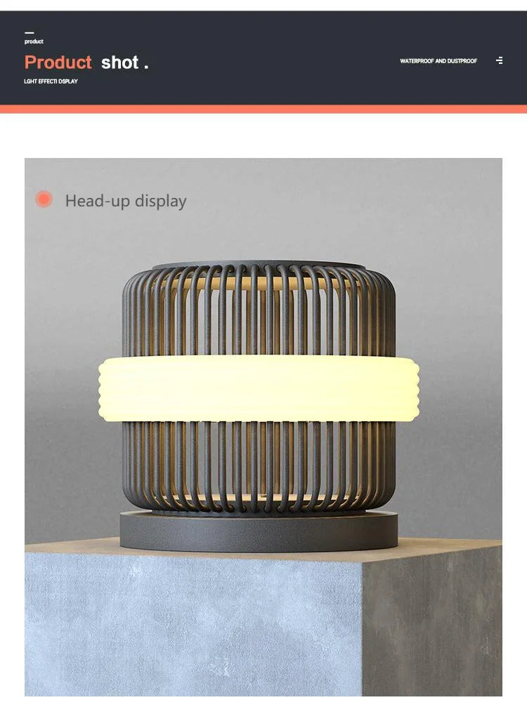 Outdoor wall column head lamps Waterproof solar floor lights  Pillar Wall lighting LED