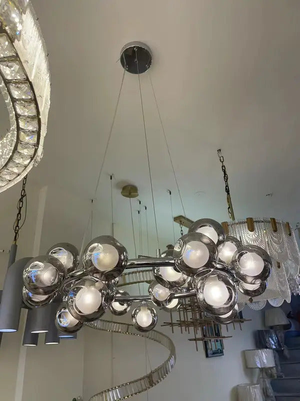 Nordic Round chandelier Glass Ball Chandeliers Living room ring scandinavian lamp fixtures