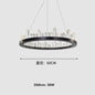 Modern Luxury Crystal Ring chandeliers Round black golden pendant lamp LED hanging light