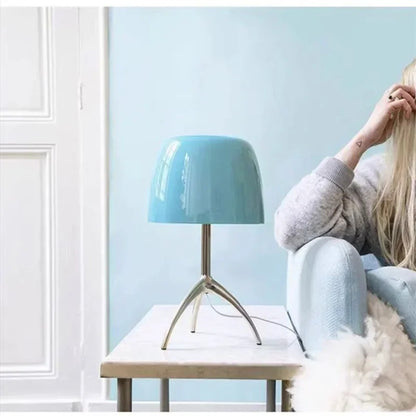 Nordic modern colorful glass lampshade three legged LED desk lamp suitable for study bedroom living room