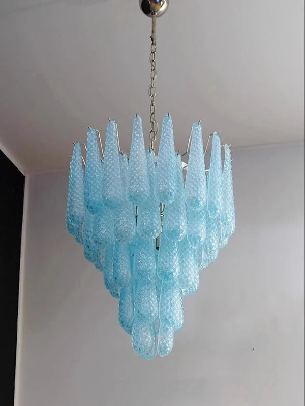 Colorized Glass Leaf Hanging Lamp