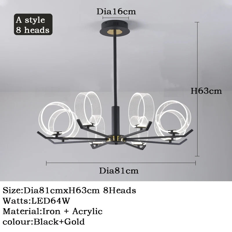 Acrylic LED Chandeliers modern retro lamp hanging