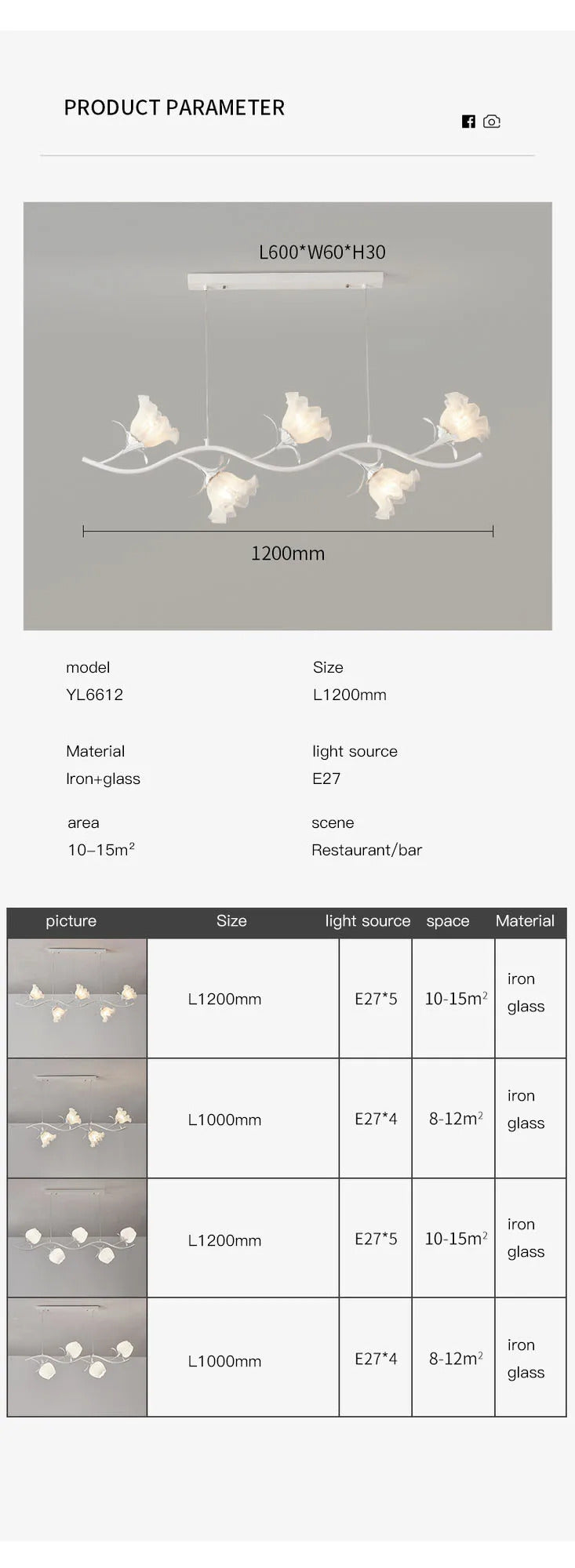 French Rural Flower Pendant Lamp Cream Style Green flower Chandelier