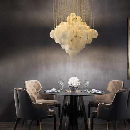Hexa Alabaster Cascade Chandelier