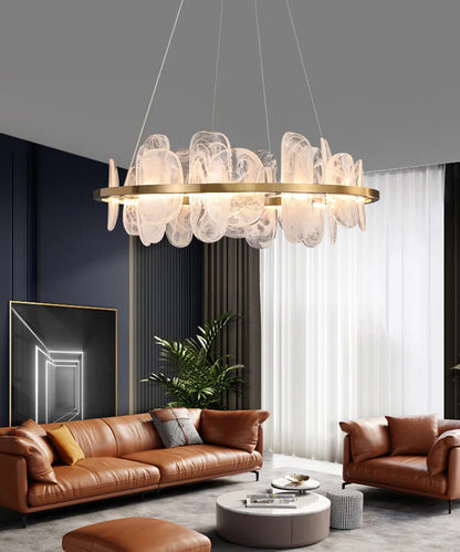 Modern Luxury crystals Ring Chandelier Italian designer glass golden pendant light