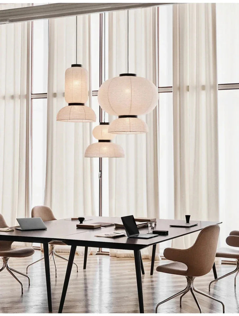 Wabi Sabi Pendant Lamps Rice Paper Chandelier Japan Style Hanging Light for Ceiling Living Room LED Light Room Decor Lustre