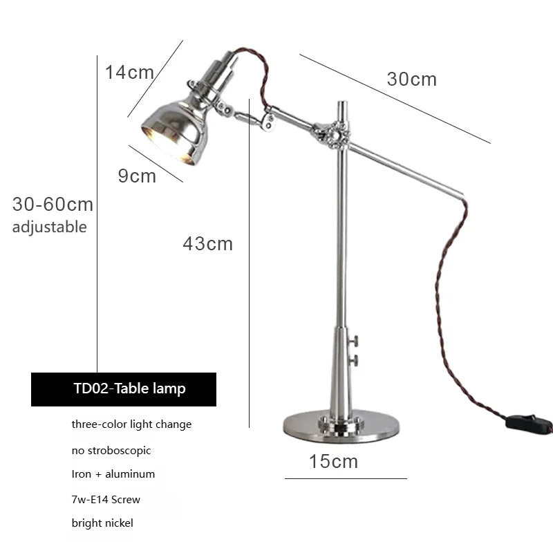 Bauhaus vintage silver wall lamp American Industrial Minimalist Adjustable wall lighting