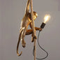Art creative monkey Pendant lamp White black Resin animal hemp rope wall lamp