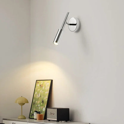 Modern Bauhaus silver small wall lamp Nordic simple bedroom bedside wall light