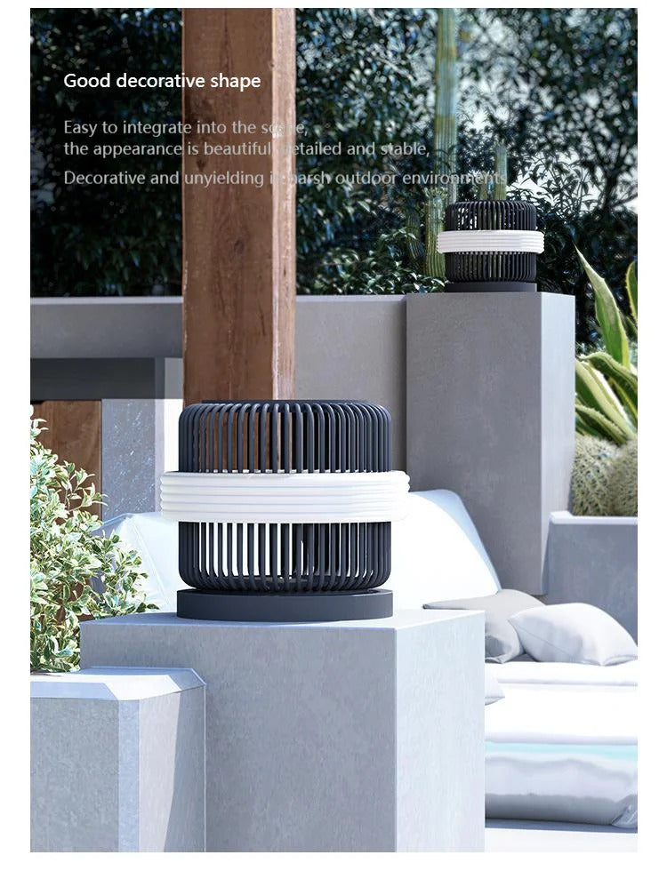 Outdoor wall column head lamps Waterproof solar floor lights  Pillar Wall lighting LED