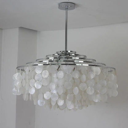 Real Shell Pendant Lights Gold Chrome Metal Romantic Beautiful Hanging Lamp Euphonious Voice E27 For Foyer Bedroom Dining Room