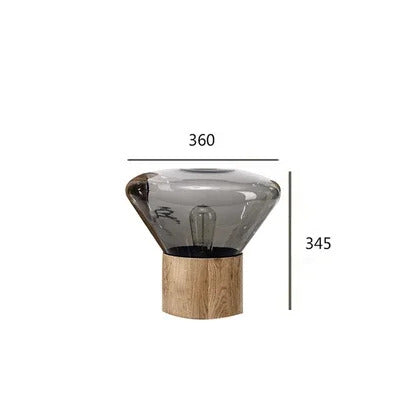 Muffins Table Light Creative Wood Lamp Art Deco amber grey Glass lamp Living Room Restaurant Hotel Bedroom beside Corner Lamp