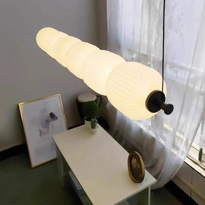 White glass bulb chandelier Long glass pendant lamp for Bedroom living room restaurant Bar Minimalist Necklace LED pendant light