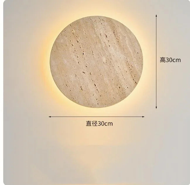 Creative Cave Stone Clock Wall Lamp Wabi Sabi Background Wall Light sconce