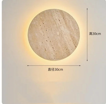 Creative Cave Stone Clock Wall Lamp Wabi Sabi Background Wall Light sconce