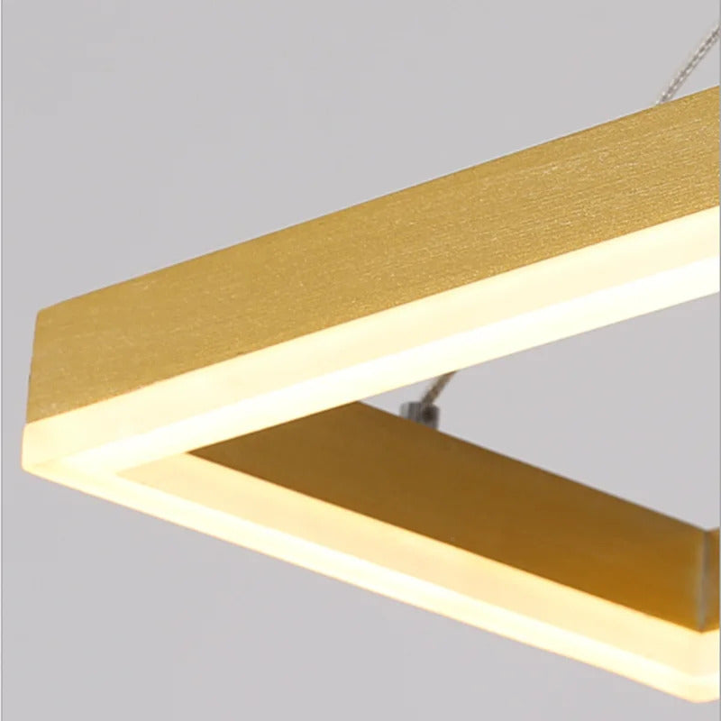 Rectangular chandelier Aluminum LED deco design Nordic style lamp