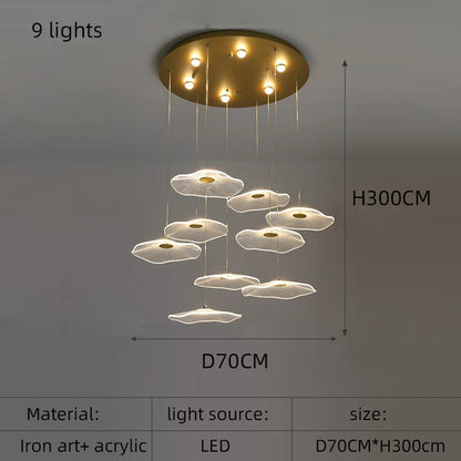 Nordic chandelier Leaf lotus chandelier of petals restaurant creative living room