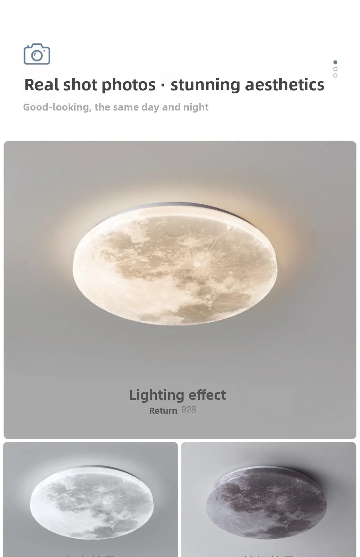 Lunar LED Ceiling Light Minimalist Bedroom Kitchen Balcony Decor Lighting Fixture