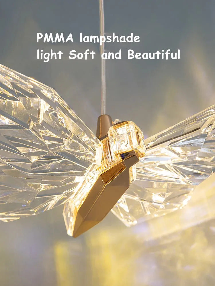 Crystal butterfly lamp Nordic Luxury Crystal Staircase Chandelier