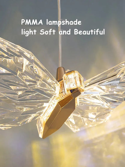 Crystal butterfly lamp Nordic Luxury Crystal Staircase Chandelier