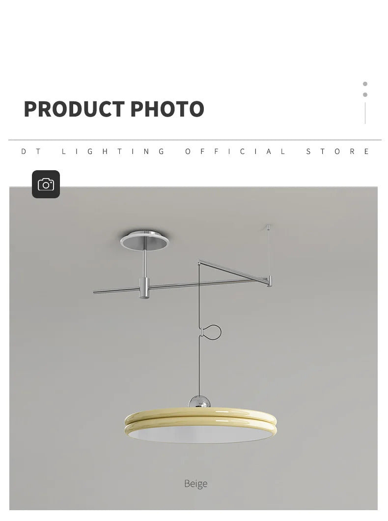 Dining table light modern chandelier Round Reading Desk Light