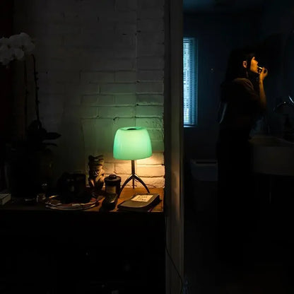 Nordic modern colorful glass lampshade three legged LED desk lamp suitable for study bedroom living room