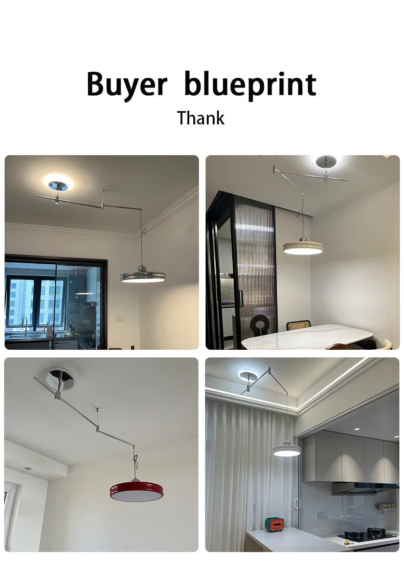 Dining table light modern chandelier Round Reading Desk Light