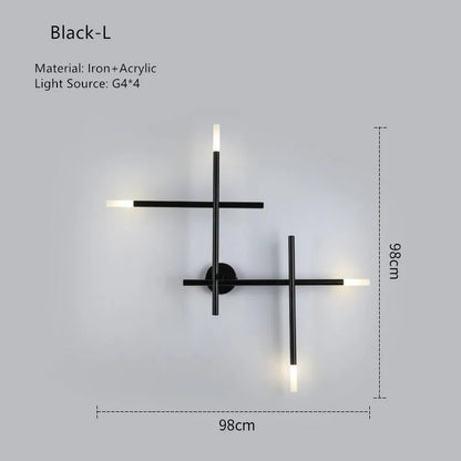 Nordic line Art Wall Lamp Modern Minimalist Creative Cross Shaped Sconce light
