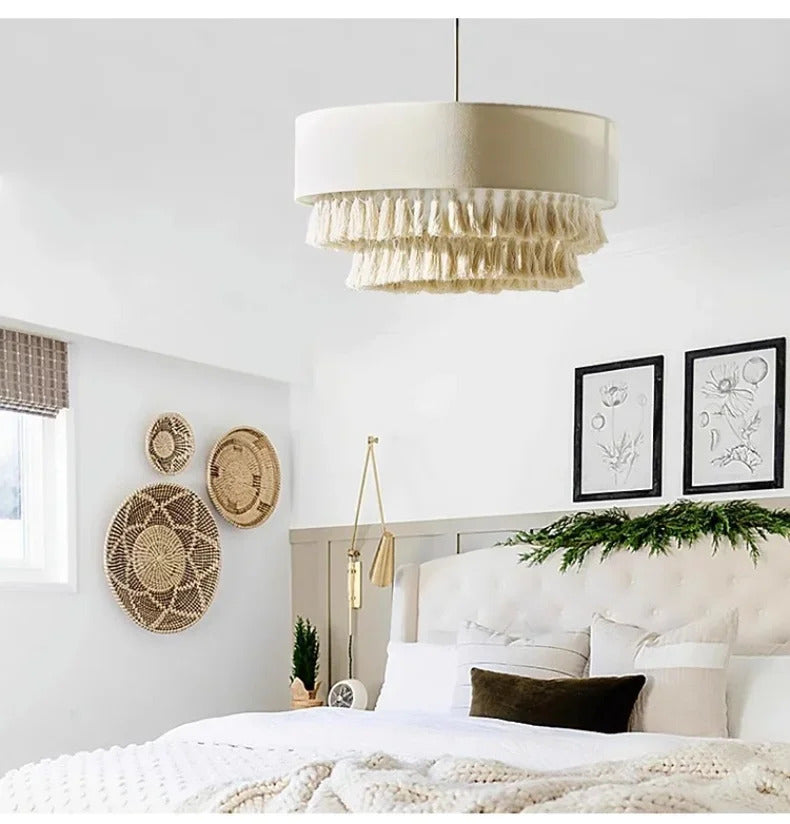 Bohemian Fabric Pendant Lamp Living Room Bedroom lighting