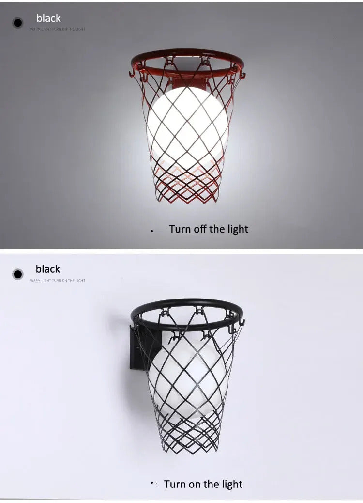 Basketball Wall Light Children boys Bedroom Wall Lamp Kids study Loft Sconce Light