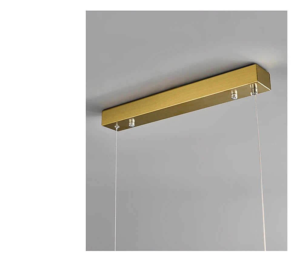 Marble Rectangular long strip Chandelier Modern Luxury resin acrylic Gold Pendant light