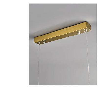 Marble Rectangular long strip Chandelier Modern Luxury resin acrylic Gold Pendant light