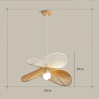 Wabi Sabi Rattan Chandelier Retro LED Weaving Pendant Lamp