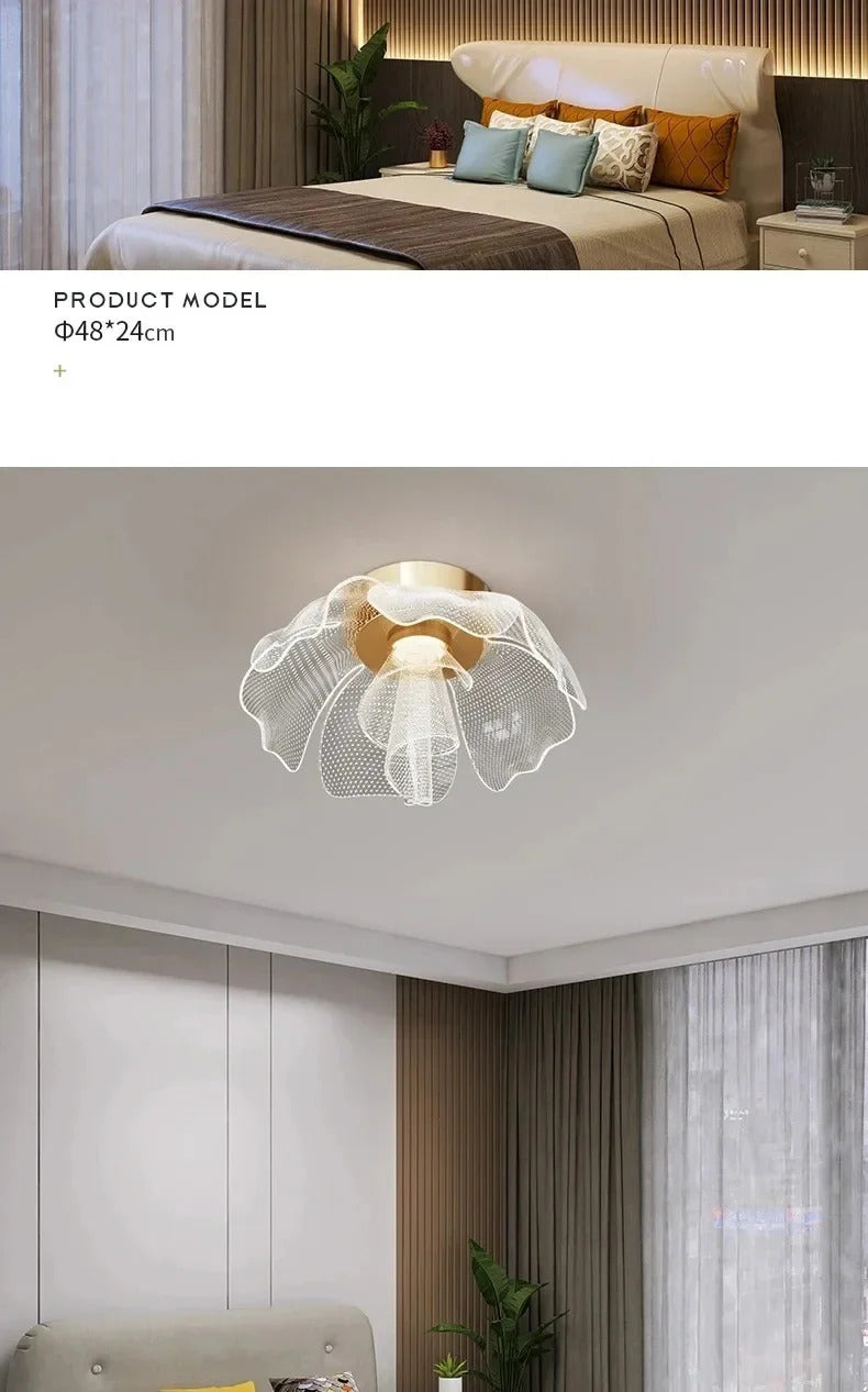 Flower Ceiling Light Bedroom Entrance Hallway Dining Room Lighting Fixture