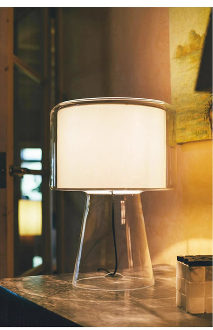Mercer Glass Led Table Lamp, Postmodern Designer Glass Bedside Table Light, Nordic Bedroom Table Lights For Living Room Sofa