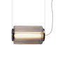 Restaurant Long Stripe Pendant Light Smoke Gray Glass Lampshade Nordic Led Hanging Light