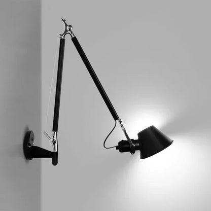 Italian swing arm wall lamp LED Silver Black wall lamp Rotatable Adjustable Reading Lights Decor wall mounted bedside lights