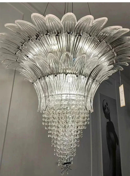 Modern Luxury Crystal Chandelier Hotel Villa Staircase Pendant Lamp