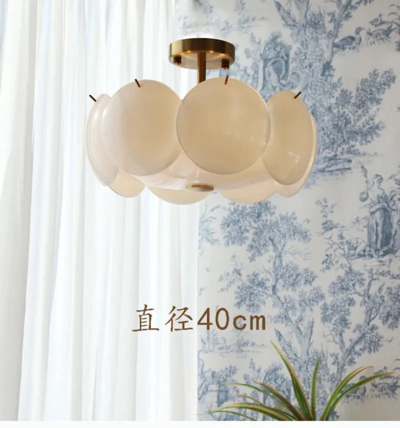 Glass Ceiling Light  Modern Cream White Ceiling Dining Room Bedroom Light