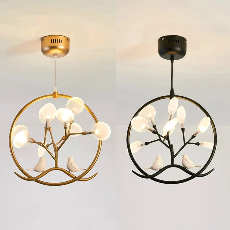 Hand-made wood pendant lamp home decoration E27 cage pendant light