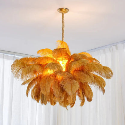 Ostrich Feather Chandelier Decor hall light