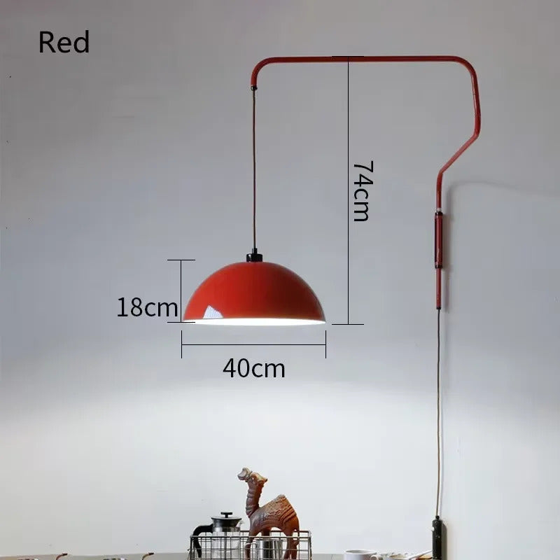 Red Rocker Chandelier Modern Folding Retractable Wall Lamp Long Arm Chandelier