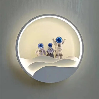 Modern Kids Room Ceiling Fan Light Cartoon Moon Astronaut children bedroom hanging Light