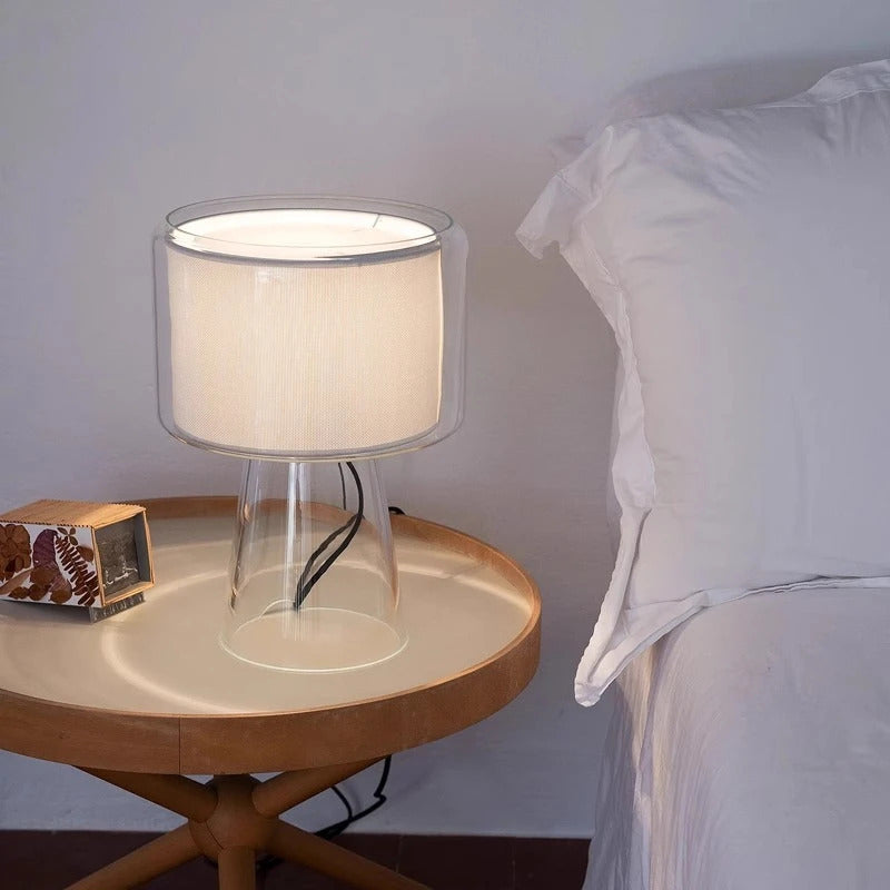 Mercer Glass Led Table Lamp, Postmodern Designer Glass Bedside Table Light, Nordic Bedroom Table Lights For Living Room Sofa